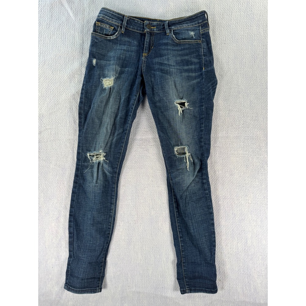 Guess Los Angeles Kate Skinny Jeans Dark Wash Distressed Denim W28 L28